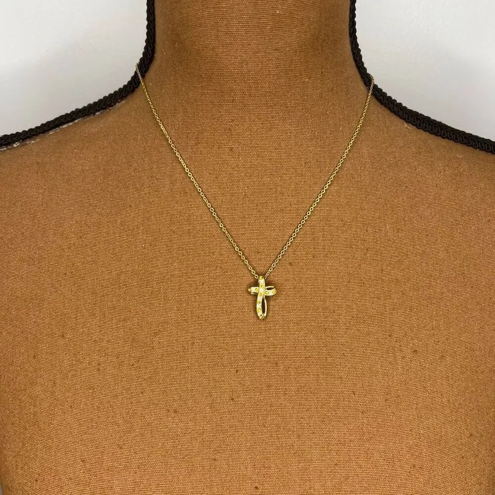 Vintage, Sterling Silver Gold Tone Spiral Cross Twisted Link Chain Clasp Closure